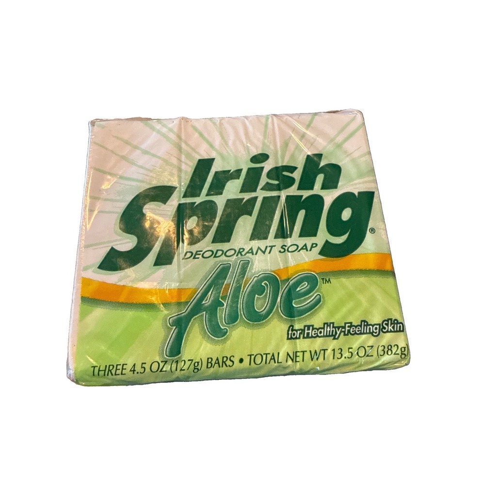 3 PK  Vintage Irish Spring Aloe Deodorant Bar Soap - 4.5 oz bars